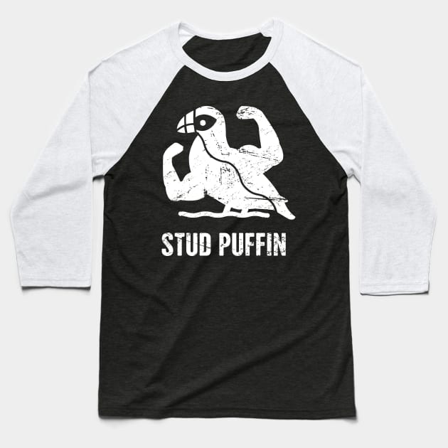 Funny Stud Puffin Baseball T-Shirt by MeatMan